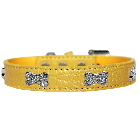 PET PAL Croc Crystal Bone Dog CollarYellow Size 18 PE788912